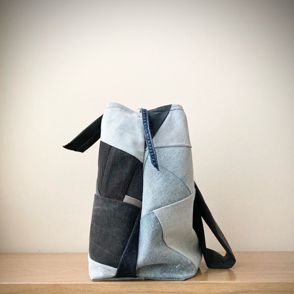 joodito origami cocoon crossbody sling tote bag japanese boro patchwork hobo eco - Picture 10 of 11